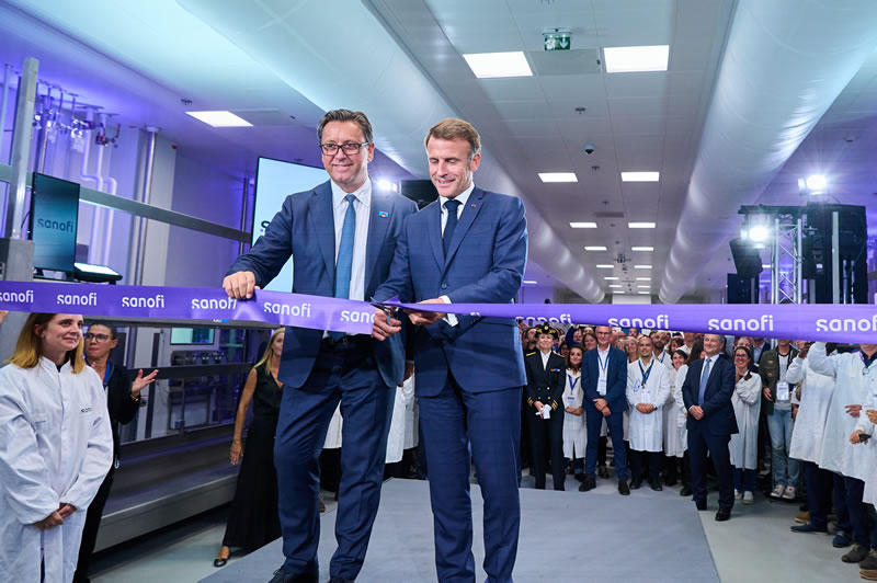 «  Inauguration de l’usine de Sanofi Modulus à Neuville sur Saône, le 10 septembre 2024, en présence d’Emmanuel Macron, Président de la République française et Paul Hudson, Directeur Général de Sanofi » - copyright ©Sanofi